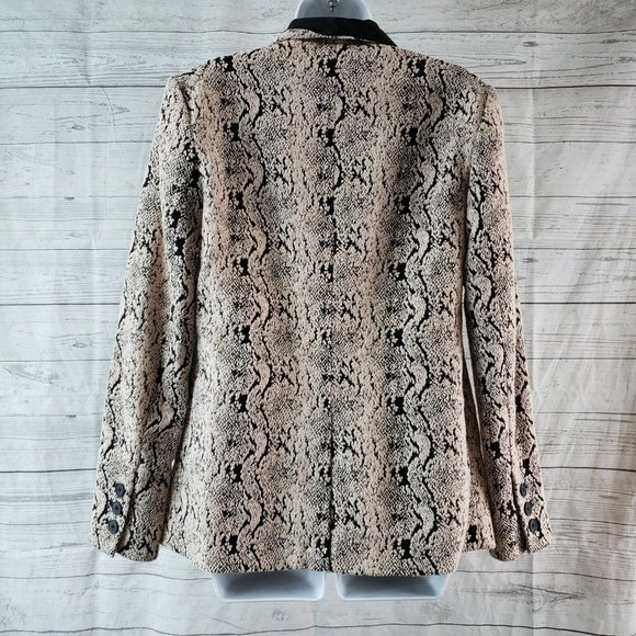 Free People Womens‎ Modern Blazer Sz XS Beige Black Single Button - Picture 4 of 6